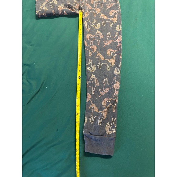 Girls Unicorn Pajama Pants Sleepwear Bottoms Navy Pink Sparkle Size M - Picture 3 of 5